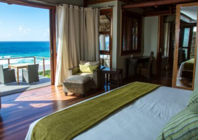 Ocean front delux bed and ocean view at Massinga Beach Mozambique