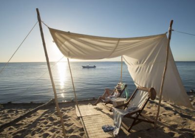 Beach Tent with chairs in rio-azul