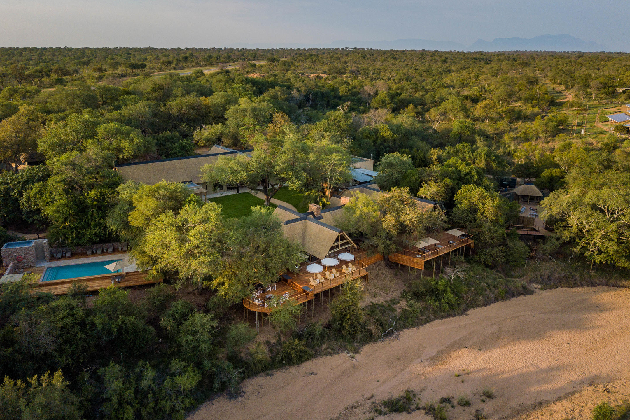 Aerial Shot of The Main Lodge Leopard