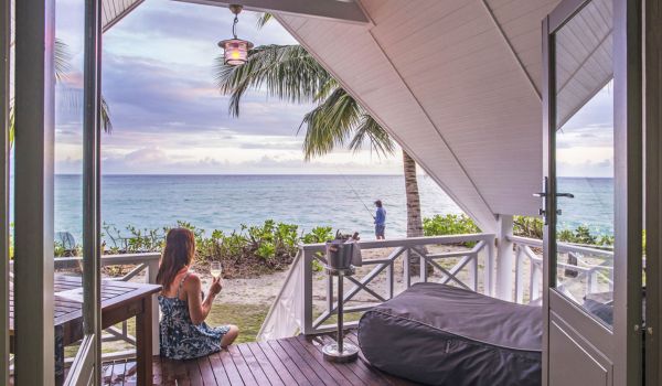 view from Alphonse island lodge beach bungalow